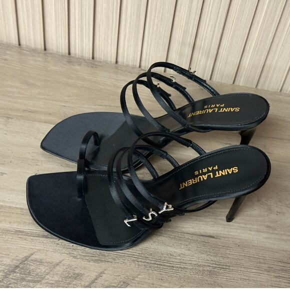 Saint Laurent Jerry Square Open Toe Mules Black Women’s Size IT 38 / US 8 - Picture 16 of 16